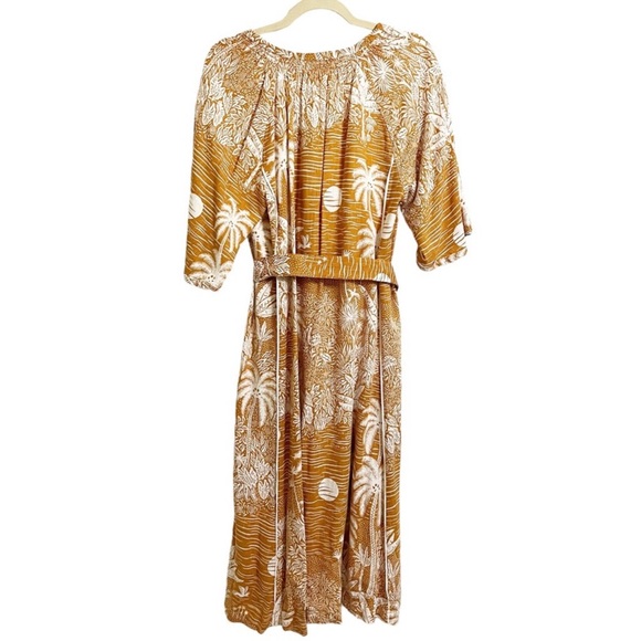 H&M bohemian woman’s dress. Tropical- linen-blend Bohemian summer - Picture 2 of 9